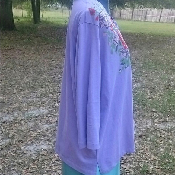 Lilac Cotton Embellished Top - Picture 3 of 7